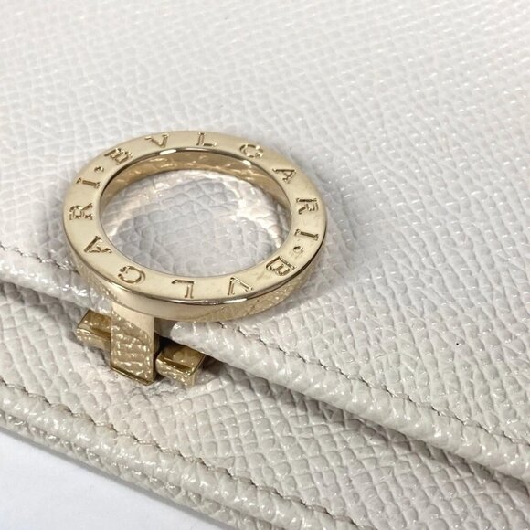 BVLGARI Bulgari Bulgari Logo Clip long wallet bifold Long Wallet Leather White - Picture 8 of 16